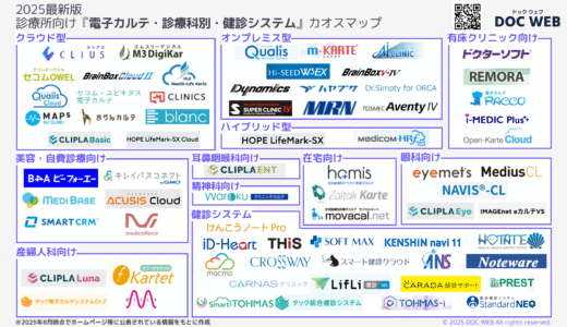 【2025年版】クリニック向け電子カルテ＆健診システム カオスマップ公開｜診療科・クラウド/オンプレ・有床別に徹底整理