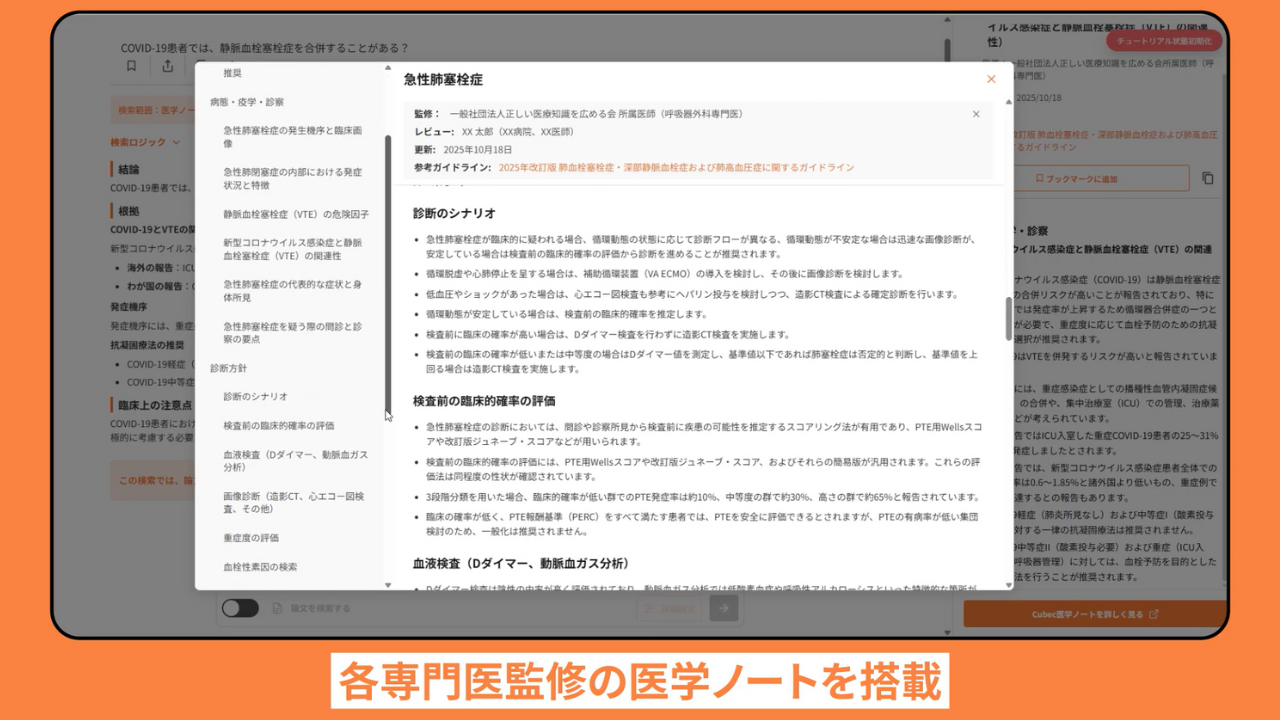 各専門医監修の医学ノートを掲載